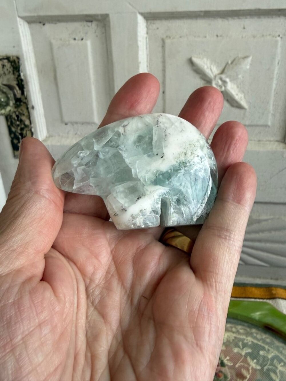 Vintage Green Flourite Southwestern Bear 2.5x2" - Picture 7 of 12